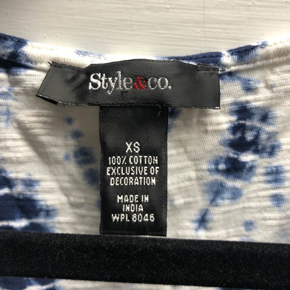 Style & Co Womens VNeck Maxi Dress Navy Blue and White XSmall - Picture 6 of 6